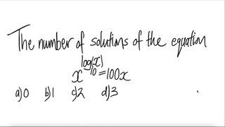 The number of solutions of the equation x^(log10(x)) = 100x