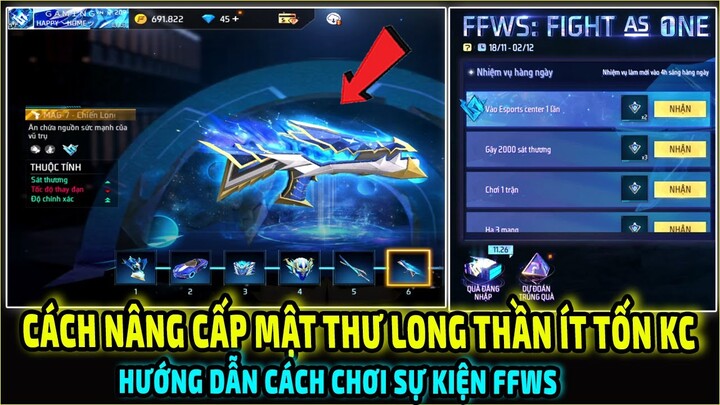 Bí Quyết Nâng Cấp Mật Thư Long Thần Ít Tốn KC Nhất || Hướng Dẫn Chơi Sự Kiện FFWS || Free Fire