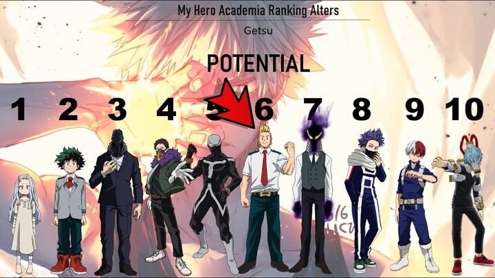 My Hero Academia Ranking Alters