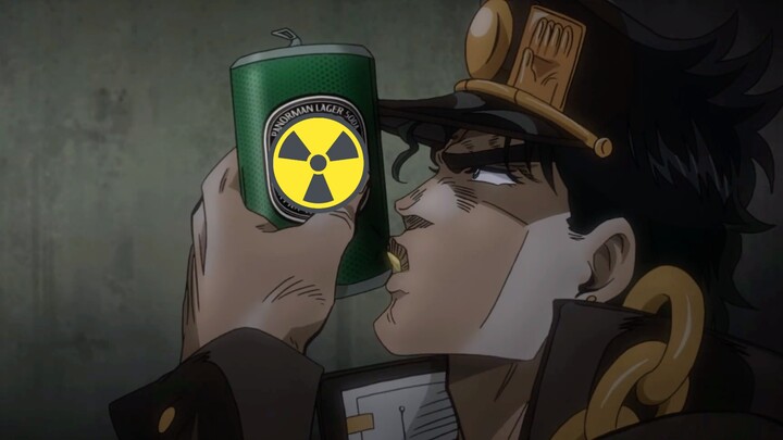 Saat Jotaro meminum air limbah nuklir segar dari Fukushima