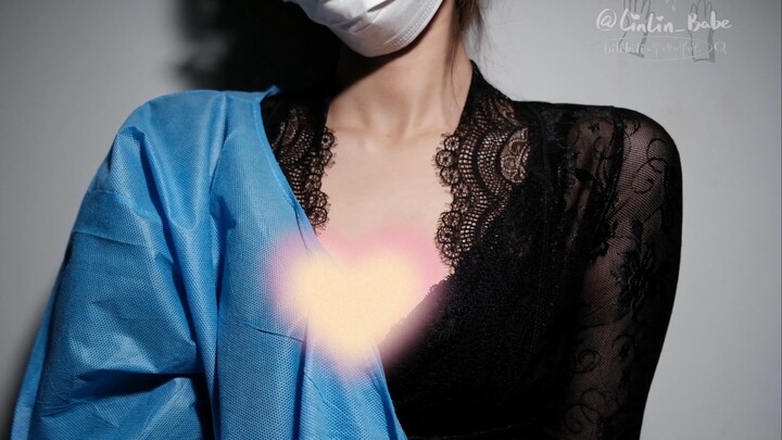 Sarung tangan dua lapis dengan pakaian pelindung: "Sarung tangan Sanxing + sarung tangan Biogel, ada