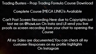 Trading Busters  Prop Trading Formula Course Download