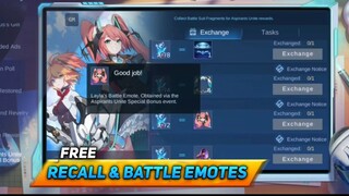 HOW TO GET ASPIRANTS RECALL & EMOTE FREE  | ASPIRANTS UNIT SPECIAL BONUS EVENT | MLBB