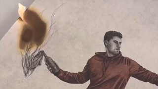 纽约艺术家创意作品 画纸和画框成为作品的一部分