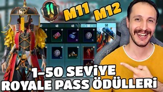 M11 VE M12 ROYALE PASS 1-50 SEVİYE ÖDÜLLERİ | PUBG MOBILE Yeni Sezon