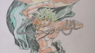 [Painting][AMV]Color pencil painting of OP of <JoJo: Golden Wind>