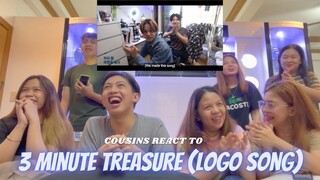 COUSINS REACT TO 3 MINUTE TREASURE LOGO SONG