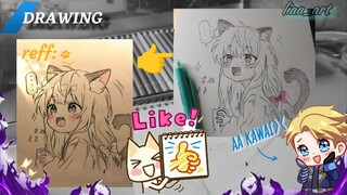 DRAWING ANIME ekspresi nyaa itu lo kawaiii