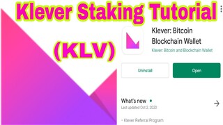 KLV Staking Tutorial in Klever Wallet