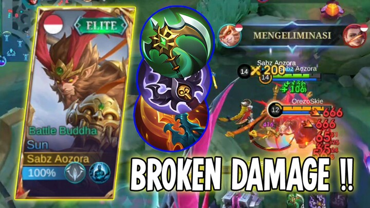 SUN BROKEN DAMAGE BUILD 2025‼️| SUN MONTAGE