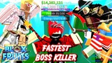 (FASTEST) 1 Defence Vs Every Boss in Blox Fruits