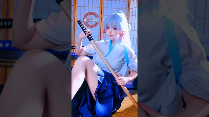 Kamisato Ayaka So Cute ❄️ Genshin Impact Cosplay #shorts