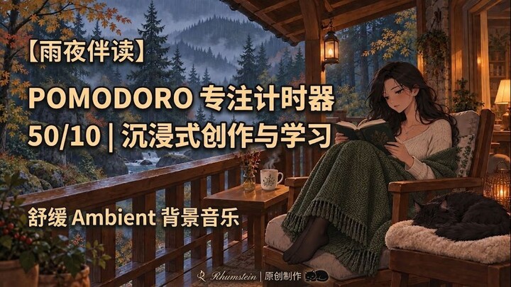 【深度专注】Pomodoro 50/10 沉浸式伴读 & 专注工作 | 舒缓 Ambient 背景音乐