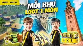 Thử thách chơi game mỗi khu loot 1 loại đồ săn Booyah cực khó | HEAVY Free Fire