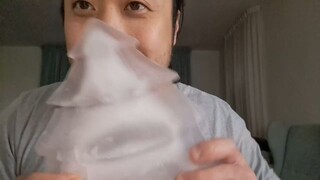 ASMR EATING SOUNDS - GIANT TREE SHAPED ICE CREAM & AIR TRACING (NO TALKING)