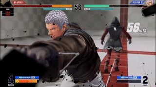 KOF15　チャンピオン　社　社流の５６Hit瞬獄コンボ　このクライマックス超必殺技カッコよすぎる