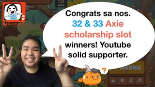 Pano maging axie scholar I 32 and 33 winners I Grabe na to!