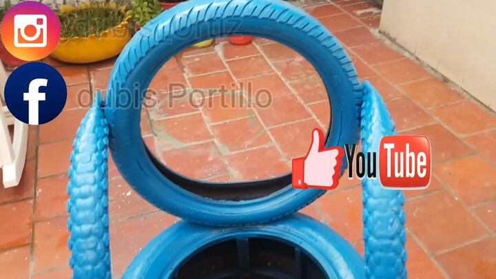 Sillón hecho de llantas recicladas_Sillón hecho de llantas recicladas #diy