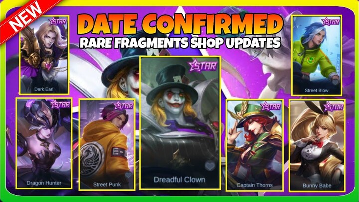 UPCOMING SKINS IN RARE FRAGMENT SHOP RELEASE | MLBB RARE FRAGMENT SHOP UPDATE | FREE RARE