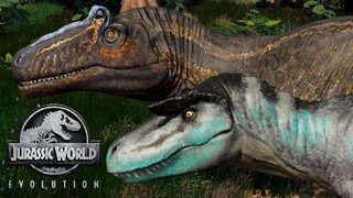 2 Allosaurus & 2 Albertosaurus Breakout & Fight! Jurassic World Evolution Mods (4K 60FPS)