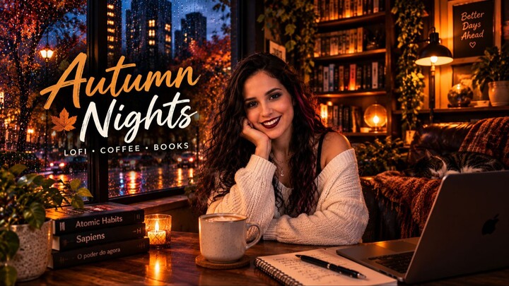Rainy Autumn Bookstore 🍂 Cozy Lofi Beats for Deep Focus, Study & Work ☕🌧️