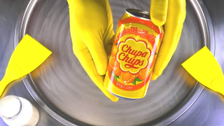 ไอศกรีมโรล วิธีทำไอศครีมทอดกับ Chupa Chups Orange Lemonade ASMR อาหาร