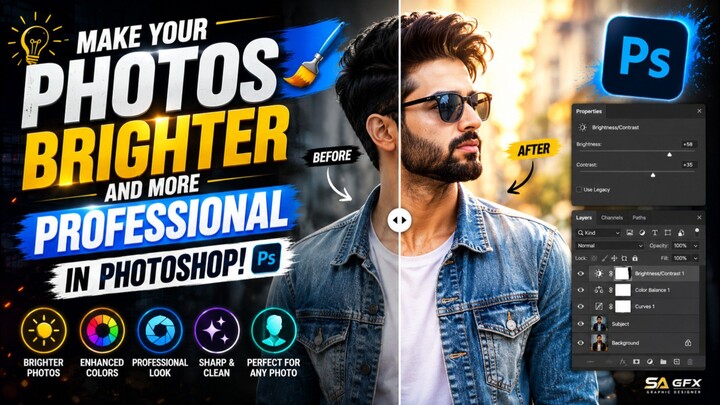 Make your photos brighter and more professional in Photoshop!