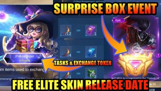 "Surprise Box" Event Free Elite Skin | Free Tokens & Tasks Release Date | MLBB