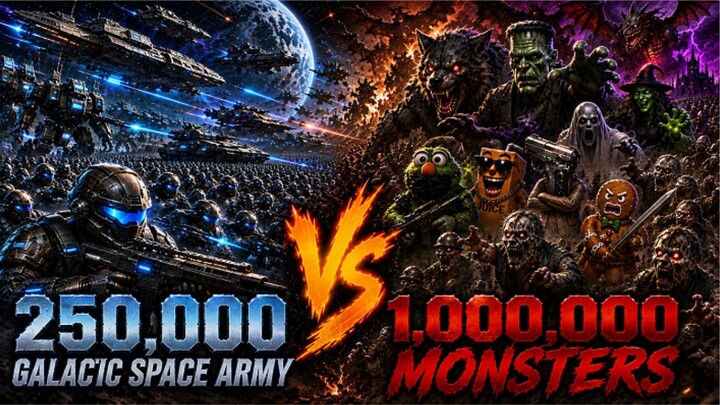 250,000 Galactic Space Army vs 1,000,000 Monsters