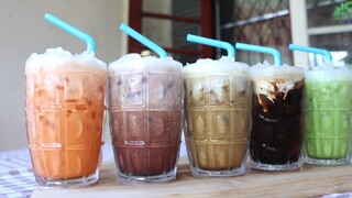 เมนูเครื่องดื่มเย็นๆฮิตตลอดกาลอย่าง “ชาเย็น ชาเขียว กาแฟโกโก้ และโอเลี้ยงยกล้อ” ครัวป้ามารายห์