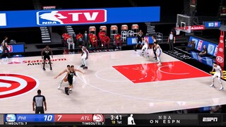 NBA 2K21 Modded Playoffs Showcase | 76ers vs Hawks | GAME 6 Highlights 4th Qtr