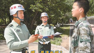 喂，是连长吗？我是门岗麻烦过来领下人！