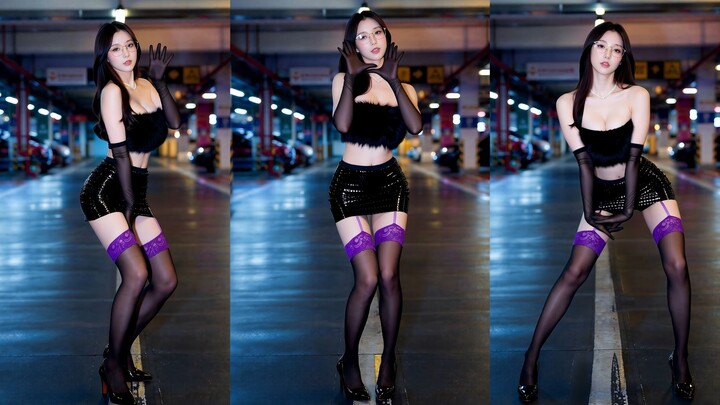 [Black-and-Purple Outfit] Flute-Dancing Move ❤️ So Flattering!
