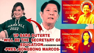 INDAY SARA WILL BE THE SECRETARY OF EDUCATION- BBM | UNITEAM| EEEYYYY ❤💚❤🤟✌👊 CONGRATS