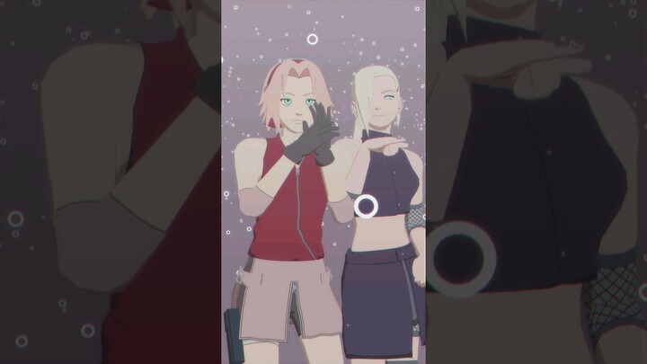 【 MMD ナルト!- NARUTO 】— Cookiee Kawaii - Violin Dance .【 Ino & Sakura.「いのサクラ」】#mmd #naruto #shorts