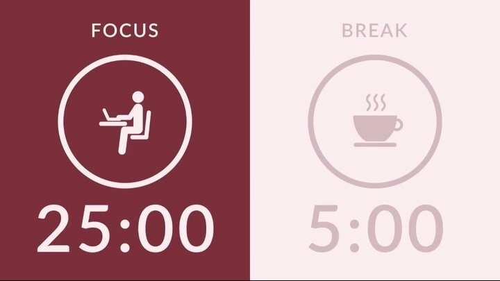 25/5 Pomodoro Timer with Brown Noise 🎧 2-Hour Study with Me for Deep Focus