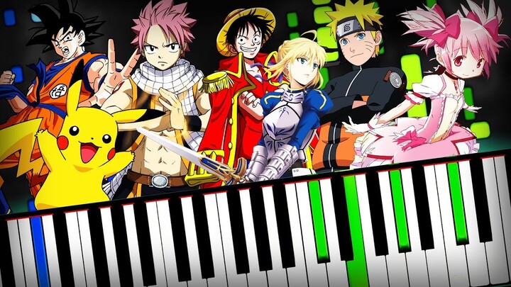 Anime Piano Medley 【Openings, OST, Theme Songs, OP】 Tutorial (Sheet Music + midi) Synthesia cover