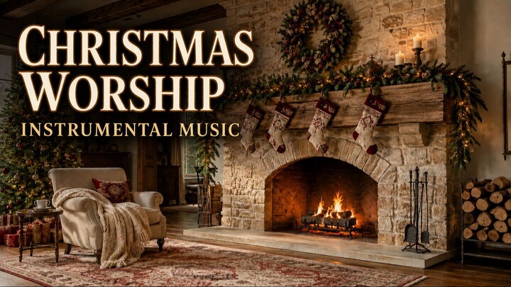 Peaceful Christmas Worship Instrumentals | Traditional Hymns by the Fireplace