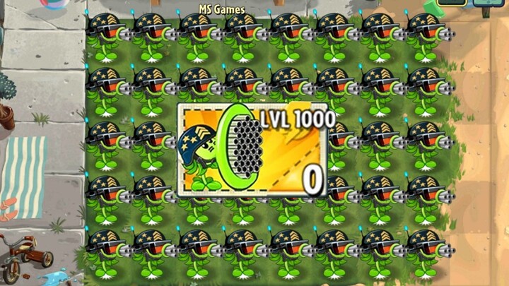 PvZ 2 Challenge – All Plants at Level 100, Same Upgrades, Against a Team of Level 40 Lifebuoy Zombie