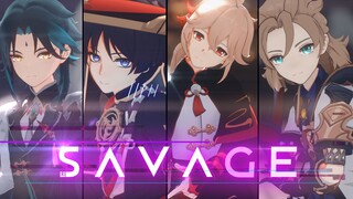 【原神MMD 魈/散/叶/贝】-Savage-