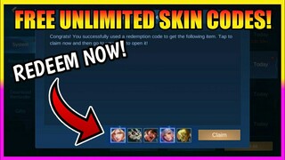 FREE UNLIMITED SKIN CODES!! REDEEM NOW!! || MOBILE LEGENDS BANG BANG