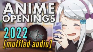 ANIME OPENINGS QUIZ - 2022 Anime MUFFLED AUDIO Challenge! 【50+ SONGS – Easy/Medium/Hard】