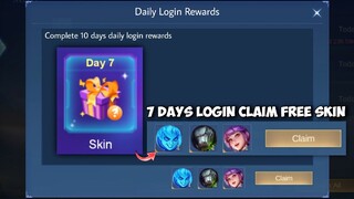 DAILY LOGIN TO CLAIM FREE NORMAL OR EPIC RANDOM SKIN REWARDS | NEW SECRET MLBB FREE SKIN EVENT