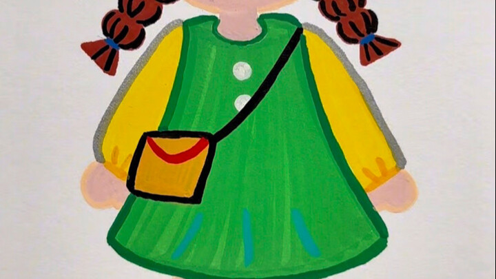 Một cô bé tám nét #vẽnétđơngiản #vẽnétđơnsángtạo #minhhoạ #tranhtrẻem