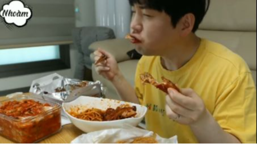 Mì Ý và gà chiên sốt BBQ phần 5 #mukbang