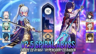 v2.5 Spiral Abyss Floor 12 - Freeze C0 Ayaka & Hypercarry C0 Raiden | Genshin Impact [AR59]