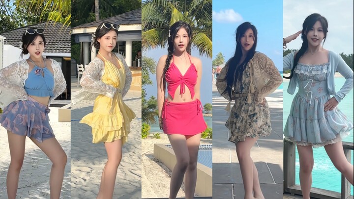 Maldives! Beachside outfit change! Sweet girl vibes!