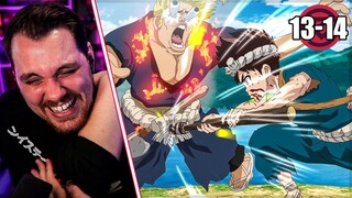 THE ULTIMATE NUT CRACKER! || Dr Stone Episode 13 and 14 REACTION + REVIEW