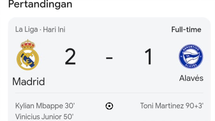 Real Madrid menang tipis atas lawannya 🔥 #realmadrid #madriddista #laliga #fyp #football