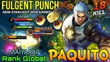 Paquito Fulgent Punch New STARLIGHT Skin Gameplay! - Top Global Paquito by MAIYARAP - Mobile Legends